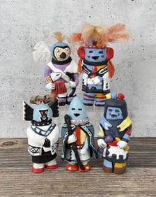 Collection of Clay Hopi Indian Kachina Dolls