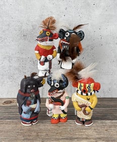 Collection of Clay Hopi Indian Kachina Dolls