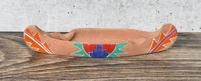 Jemez Pueblo Pottery Canoe Ashtray