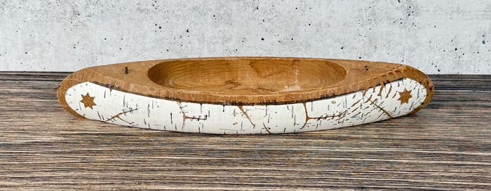 Miniature Carved Wood Souvenir Canoe