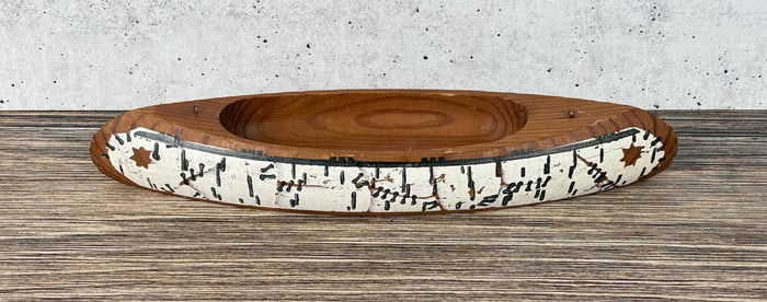 Miniature Carved Wood Souvenir Canoe