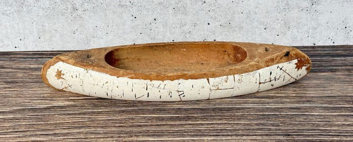 Miniature Carved Wood Souvenir Canoe