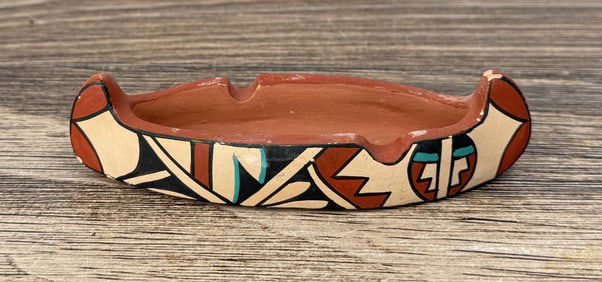 M. Toledo Jemez Pueblo Pottery Canoe Ashtray