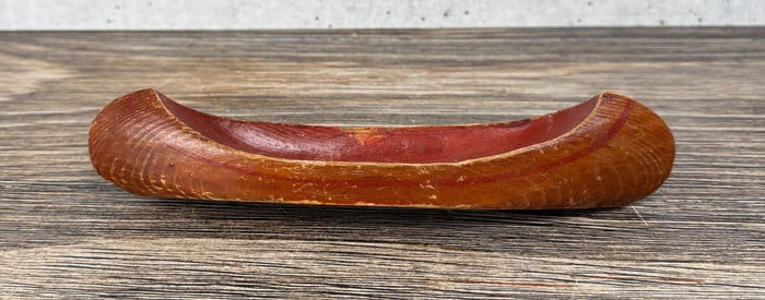 Folk Art Carved Wood Souvenir Canoe