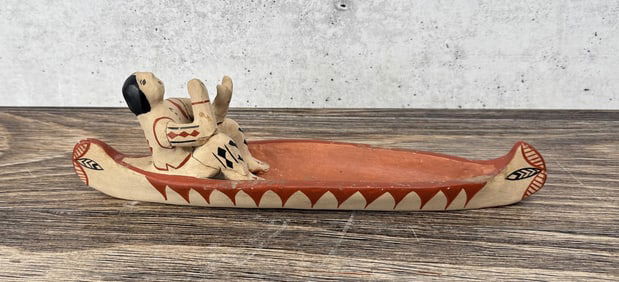 Joseph Toledo Jemez Pueblo Pottery Canoe