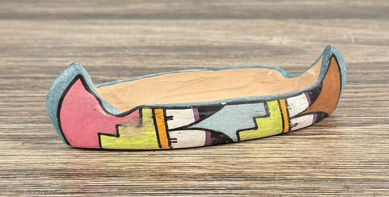 S.Y. Tosa Jemez Pueblo Pottery Canoe Ashtray