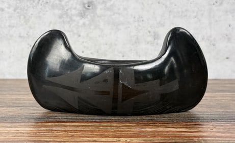 Santa Clara Pueblo Pottery Canoe
