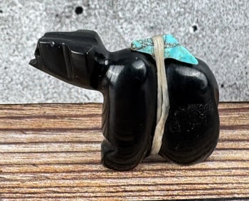 Jeff Eriacho Zuni Carved Jet Bear Fetish