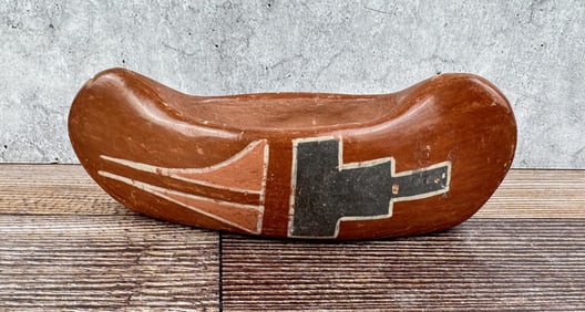 Santa Clara Pueblo Pottery Canoe