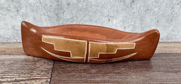 Santa Clara Pueblo Pottery Canoe