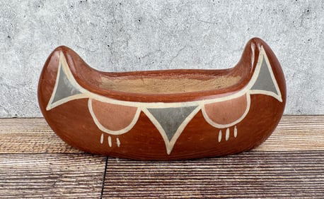 Santa Clara Pueblo Pottery Canoe