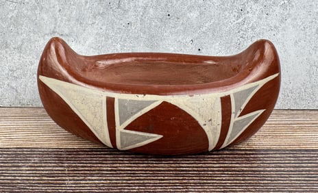 Santa Clara Pueblo Pottery Canoe