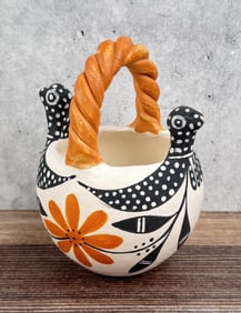 Doris Patricio Acoma Pueblo Double Bird Basket