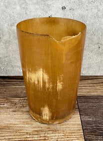 Antique Frontier Folk Art Steer Horn Cup