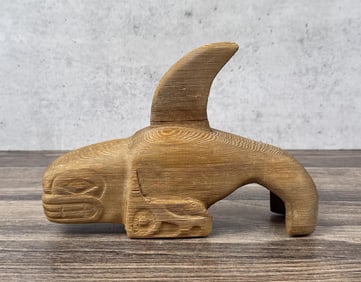 Cedar Northwest Coast Haida Indian Carved Whale