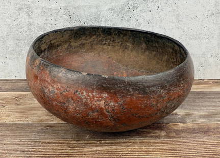 Ancient Salado Native American Indian Bowl: 8 3/8" diameter, 4 1/8" tall. Intact, which is scarce for these bowls. Museum tag on base.