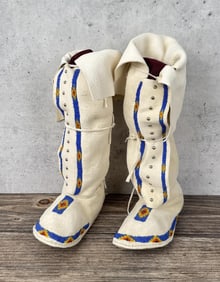 Plains Native American Indian High Top Moccasins