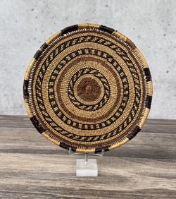 Hupa Native American Indian Flat Basket Tray