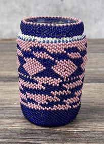 Paiute Native American Indian Beaded Jar