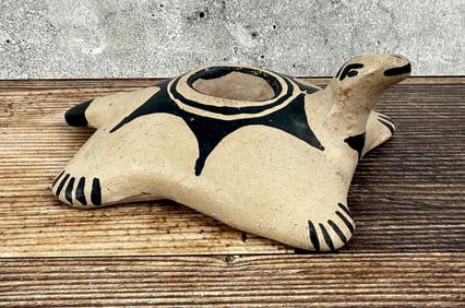 Cochiti Pueblo Pottery Turtle Candlestick