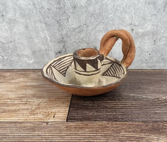 Isleta Pueblo Pottery Candlestick