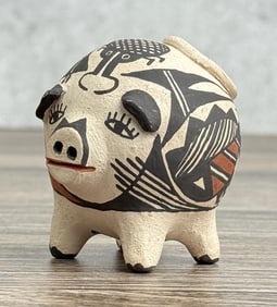 Signed Acoma Pueblo Pottery Pig