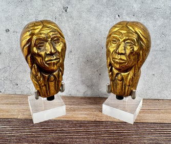 Pair of Resin Indian Heads