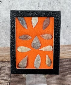 Riker Mount of Native American Indian Arrowheads