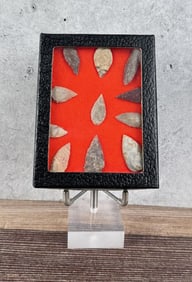 Riker Mount of Native American Indian Arrowheads