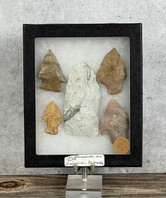Riker Mount of Native American Indian Arrowheads