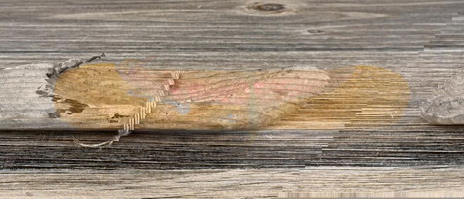 Folk Art Carved Miniature Wood Canoe