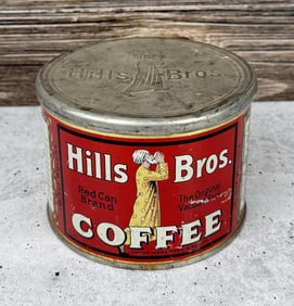 1922 Hills Bros 1lb Coffee Tin Can