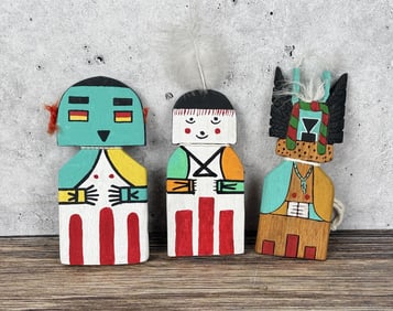 Collection of Hopi Indian Flat Kachina Dolls
