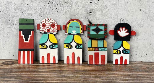 Collection of Hopi Indian Flat Kachina Dolls