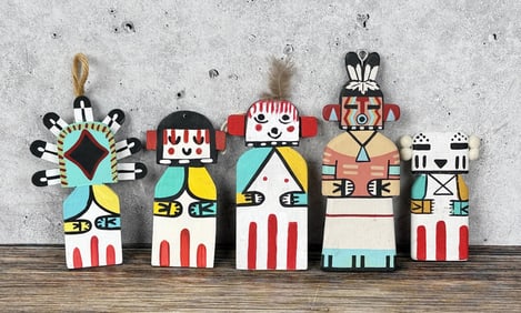 Collection of Hopi Indian Flat Kachina Dolls