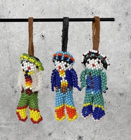 Native American Indian Beaded Miniature Dolls