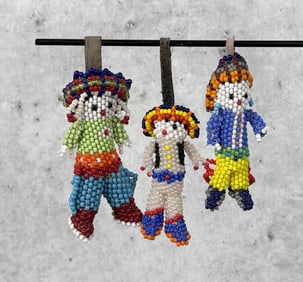 Native American Indian Beaded Miniature Dolls