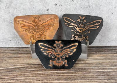 Navajo Indian Copper Kachina Belt Buckles