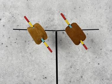 Hopi Indian Pueblo Painted Hair Barrettes