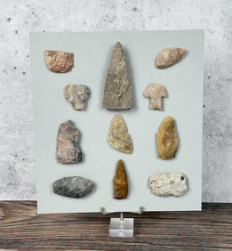 Ancient Native American Indian Arrowhead Board