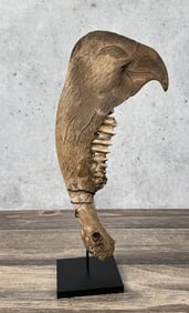 Native American Indian Carved Buffalo Jaw Bone