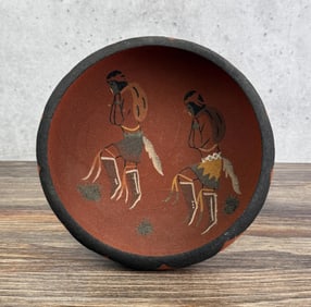 Navajo Indian Sand Painted Bowl