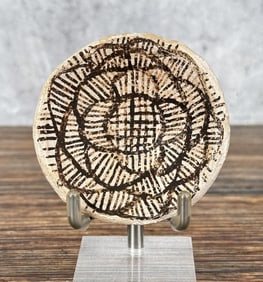 Acoma Pueblo Pottery Flower Pattern Dish Bowl