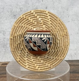 Jemez Pueblo Pot on Basket