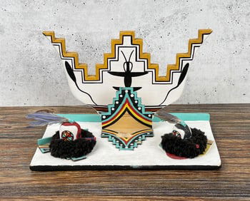 Hopi Indian Kachina Doll Head Shrine