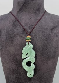Chinese Jade Dragon Necklace