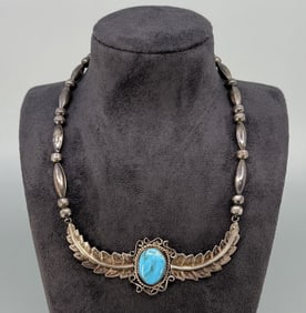 Navajo Sterling Silver Turquoise Necklace