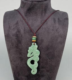 Chinese Jade Dragon Necklace