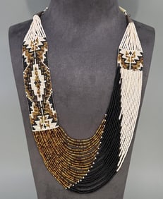Navajo Indian Rug Beaded Necklace