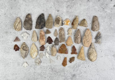Ancient Native American Indian Arrowheads Tools